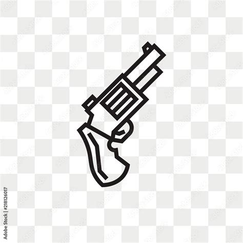 Pistol vector icon isolated on transparent background, Pistol logo ...