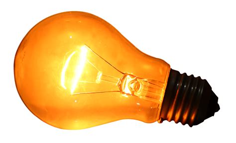 Download Glowing Yellow Light Bulb PNG Image for Free