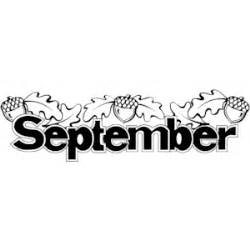 September Black And White Clipart