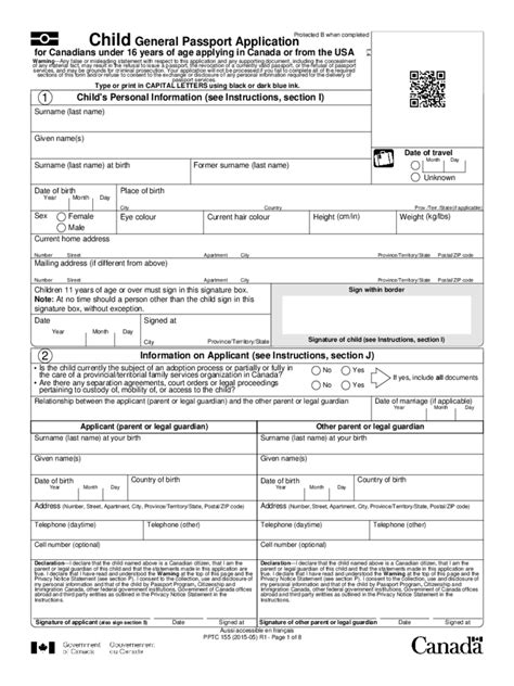 Canadian Passport Application Form Fillable - Printable Forms Free Online