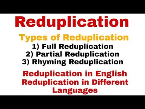 Reduplication| Reduplication in morphology| types of Reduplication ...