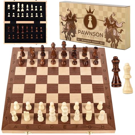 Buy Wooden Chess Set for Kids and Adults - 15 Staunton Chess Set ...