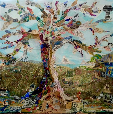 Family Tree Tissue Collage - Lisa Leach Art