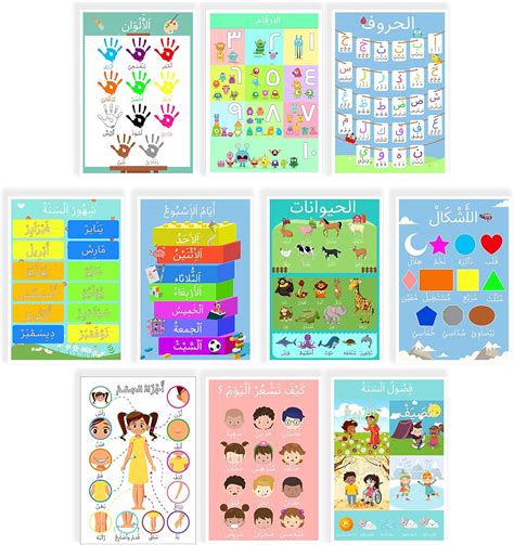 Amazon.com: 10 Arabic Posters Perfect for Toddlers Kids Preschool ...