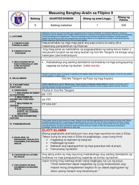 Detailed Lesson Plan In Filipino 6