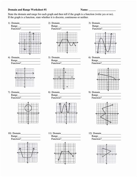 Domain and Range Practice Worksheet Fresh Domain and Range Algebra 2 ...