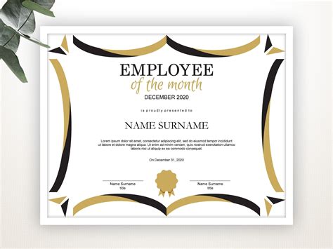 Free Printable Downloadable Employee Of The Month Certificate