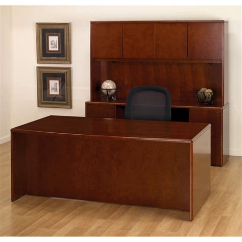 Executive Office Desk Suite in Dark Cherry Wood