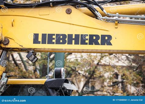 Liebherr Logo on Some Equipment Machinery on a Construction Site in ...