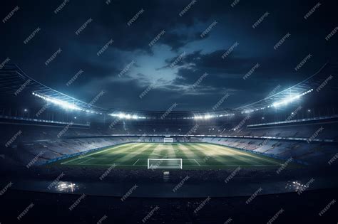 Premium AI Image | Football stadium at night