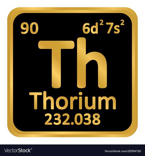 Periodic table element thorium icon Royalty Free Vector