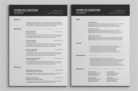 Cv Format 2Pages - CV Template, Professional Curriculum Vitae ...