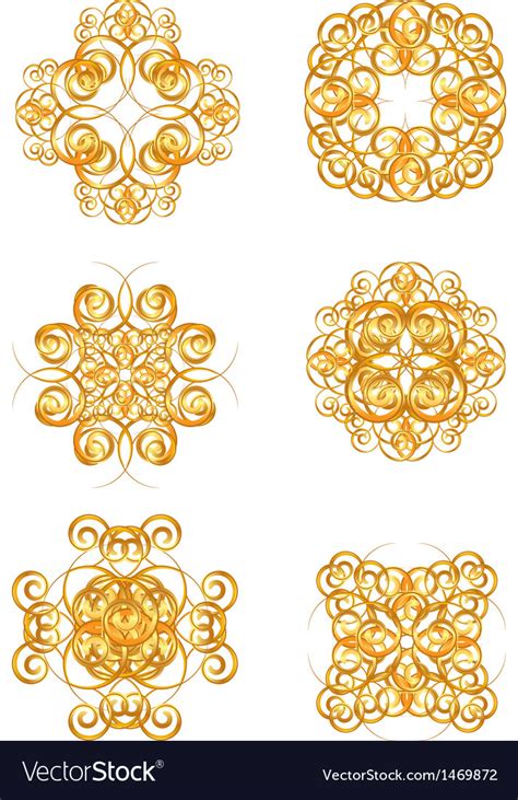 Gold vintage symbols Royalty Free Vector Image