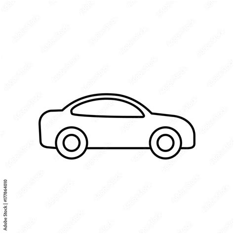 Car outline icon. Vector line transportation simple symbol Stock Vector ...