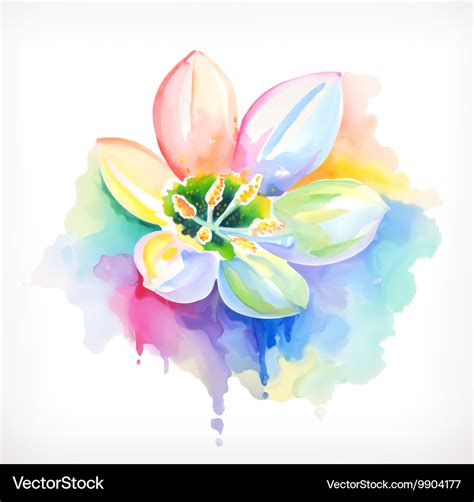 Beautiful flower watercolor painting mesh Vector Image