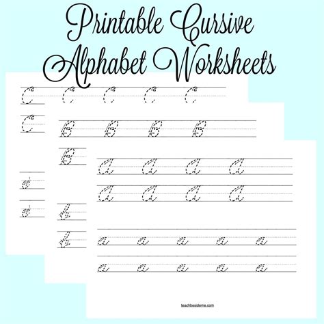 Cursive Alphabet Tracing – AlphabetWorksheetsFree.com