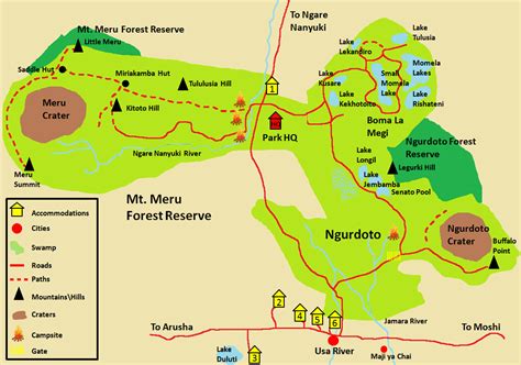 Wanderlust Travel & Photos - Arusha National Park Detail Map