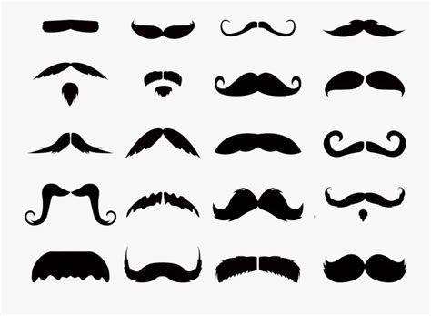 Free Mustaches Clip Art Transparent Background 20 Styles - Movember ...