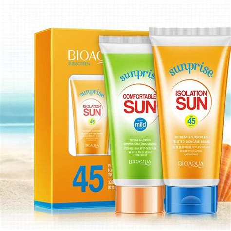 Bioaqua 2pcs Sun Cream Moisturizing UV Radiation Sun Protection Face ...