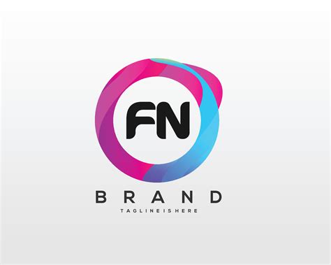 Initial letter FN logo design with colorful style art 24914203 Vector ...