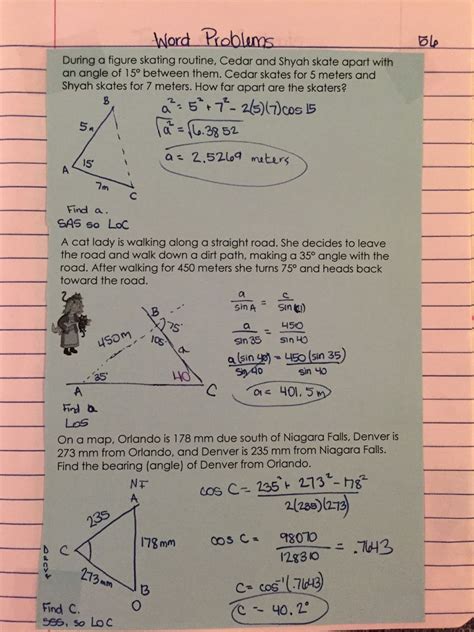 Law Of Sines And Cosines Word Problems Worksheet With Answers — db ...