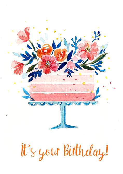 Watercolor Cakes: Create an Easy Birthday Card | Irina Trzaskos ...