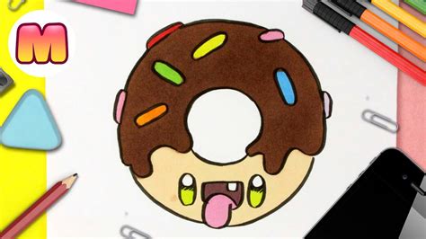 COMO DIBUJAR UN DONUT DONA KAWAII Dibujos kawaii de comida como dibujar ...