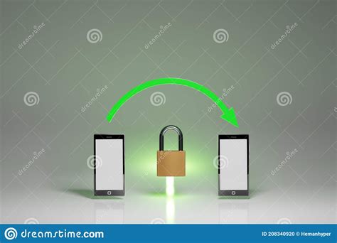 Secure, Encrypted Communication between Mobile Devices, Concept. Two ...