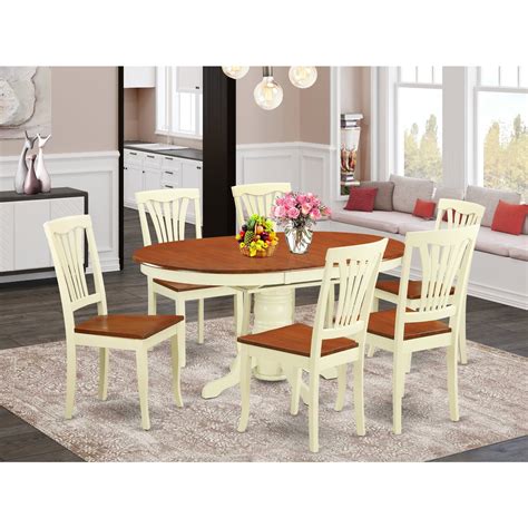 Dining Set-Oval Dining Table With Leaf And Dining Chairs-Finish ...