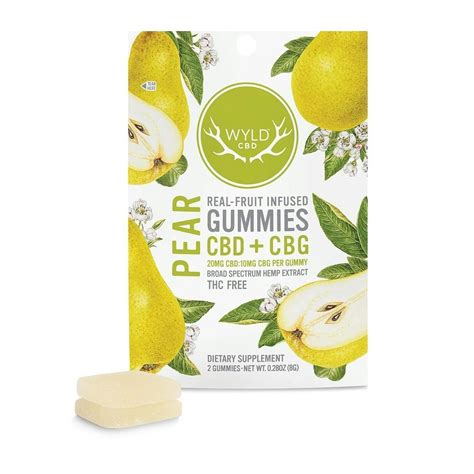 Wyld CBD: Pear CBD:CBG Gummies | 40mg:20mg | 2-pack | Leafly