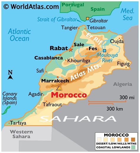 Morocco Large Color Map