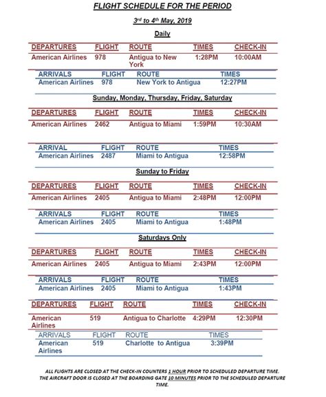 Antigua News: AA Flight Schedule: April 1st - June 30th, 2019