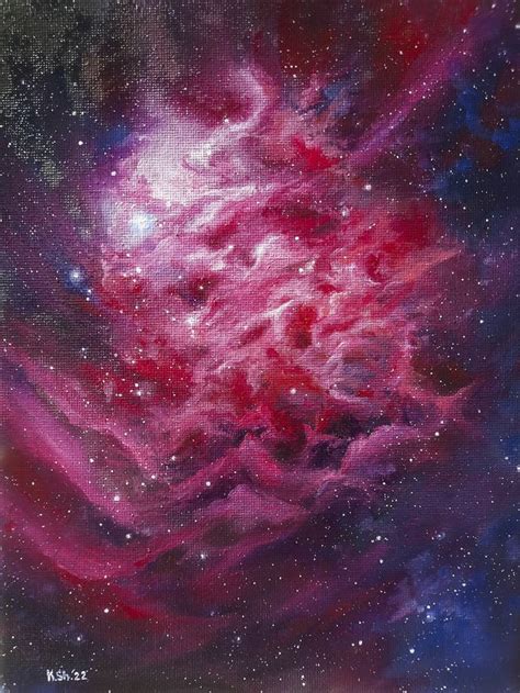 Flaming Star Nebula Painting by Katie Shapo | Saatchi Art