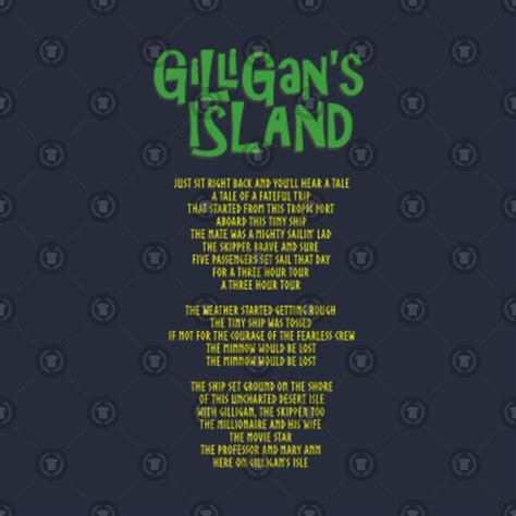 Gilligan's Island Lyrics - Gilligans Island - T-Shirt | TeePublic