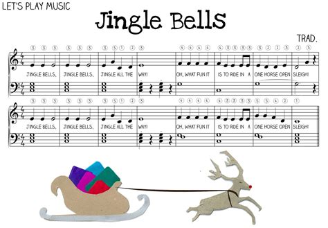 Jingle Bells Very Easy Piano Sheet Music - Let's Play Music | Jingle ...