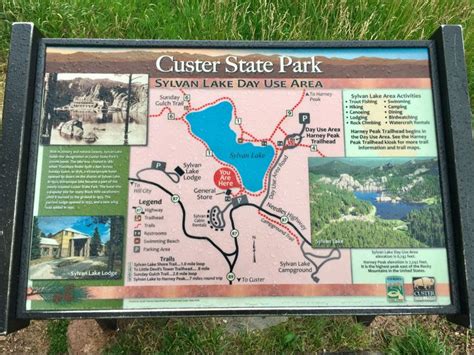 Custer State Park: Sylvan Lake Day Use Area map, Black Hills, South ...