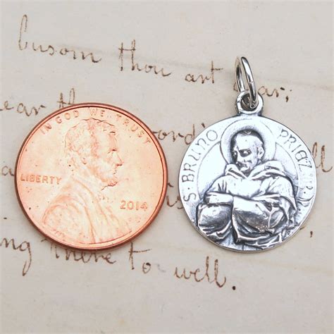 St Bruno Medal - Protection From Evil - Sterling Silver Antique Replica ...