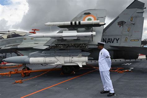 Indian Navy Mig-29K onboard INS Vikrant — R-73 air-to-air missile, R-77 ...