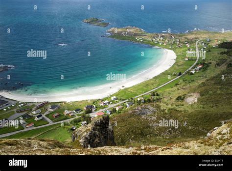 bird's-eye view on a camping, Lofoten Islands Stock Photo - Alamy