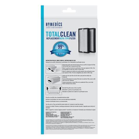 HOMEDICS TotalClean HEPA Air Purifier Filter in the Air Purifier ...