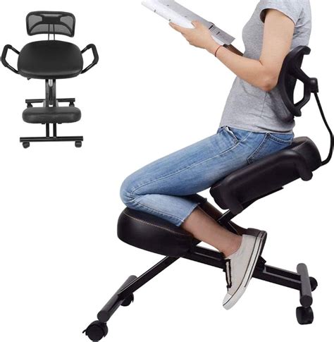 Amazon.com: Ergonomic Kneeling Chair with Backrest, Rolling Posture ...