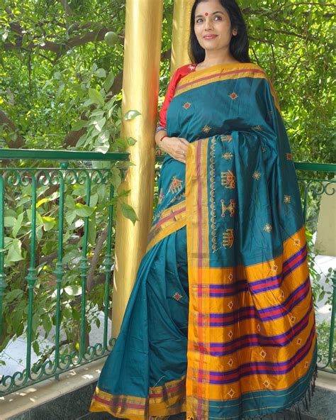 Ilkal sarees plain and with kasuti embroidery from Karnataka. Rs. 2250 ...