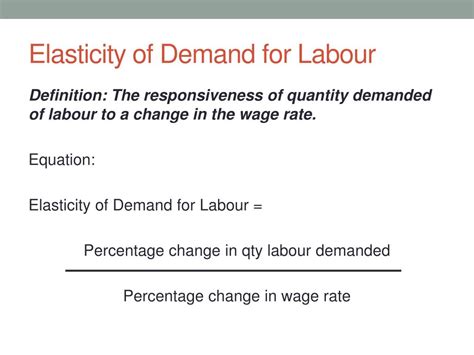 PPT - Labour Market: Elasticity of Demand PowerPoint Presentation, free ...