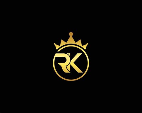 RK Logo Design Monogram Emblem Style With Crown Shape Vector Template ...