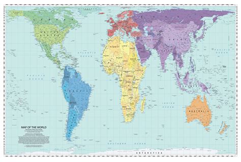 Buy Updated Peters Projection World | Laminated 36" x 24” | Developed ...