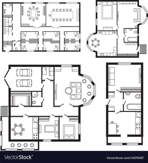 Modern office architectural plan interior Vector Image