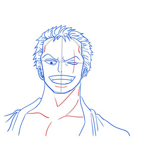 Learn how to draw Zoro Face - One Piece characters