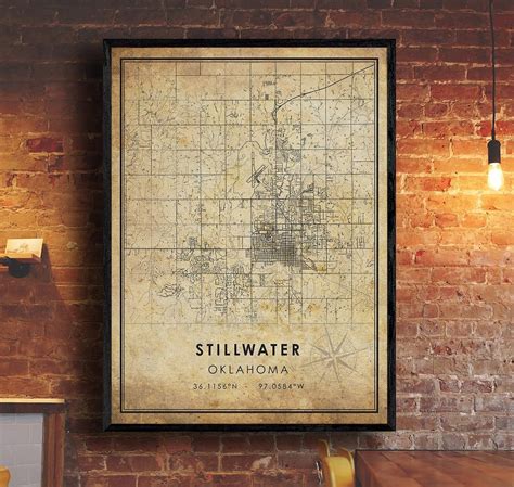 Stillwater Map Print Stillwater Map Stillwater Oklahoma Virginia Map ...