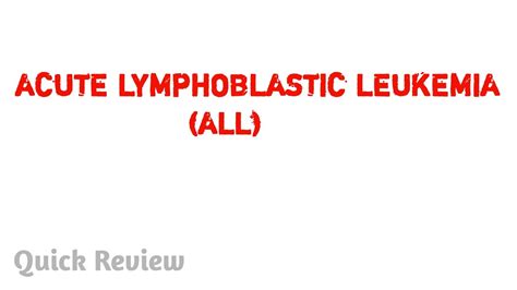 ACUTE LYMPHOBLASTIC LEUKEMIA - pathology || Easy explaination - YouTube