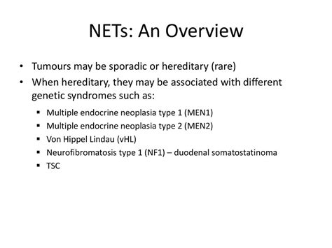 Neuroendocrine tumors overview of treatment - online presentation